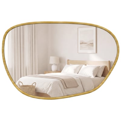 Miroir mural PS (Polystyrène) Bois naturel HOMCOM