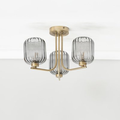 Ribbed Glass 3 Arm Ceiling Light SO'HOME