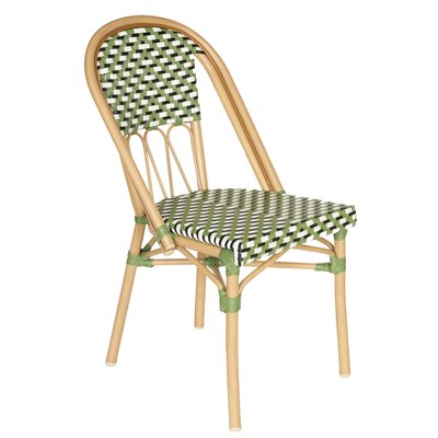 Chaise de terrasse style bistrot parisien en aluminium et rotin synthétique, BATIGNOLLES OVIALA