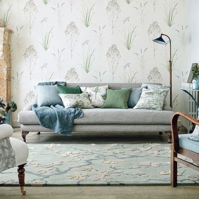 Tapis salon et chambre fait à la main en laine motif floral ANTHEA UN AMOUR DE TAPIS