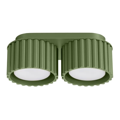 Plafonnier Aluminium Vert Olive Gx53 2 Aura EDEN