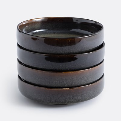 Lot 4 assiettes creuses grès émail réactif, Zuka LA REDOUTE INTERIEURS
