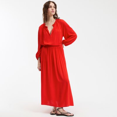 Crepon V-Neck Blouse with 3/4 Length Sleeves LA REDOUTE COLLECTIONS