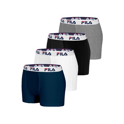 Lot de 4 Boxers Coton Uni FU5016 FILA