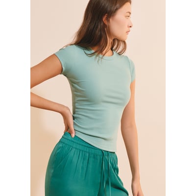 T-shirt de pyjama col rond avec coton côtelé JOANI ETAM