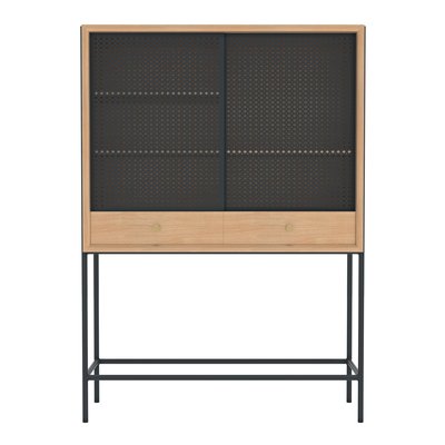 Cabinet en chêne avec portes en métal, GABIN HARTO