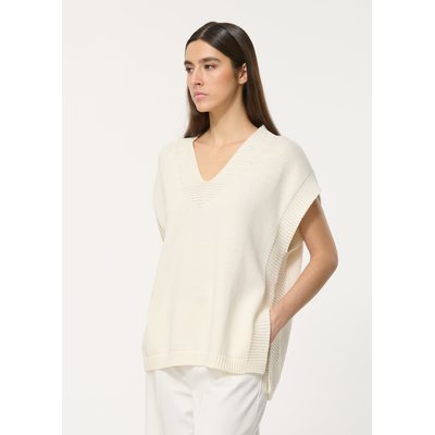 Pull écru oversize sans manches en coton biologique HUMILITY