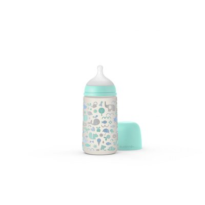 Biberon anti colique 270 ml Memories aigue-marine SUAVINEX