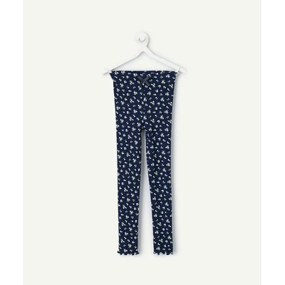 Legging en côte imprimé fleuri TAPE A L'OEIL