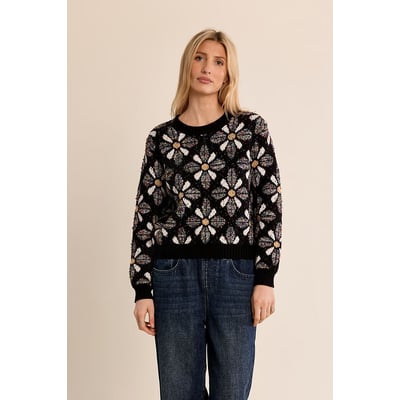 Jersey de cuello redondo, estampado jacquard MOLLY BRACKEN