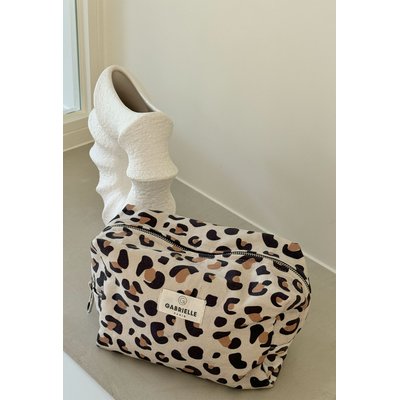 Trousse de toilette en coton, LÉOPARD GABRIELLE PARIS