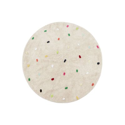 Tapis lavable en coton, MINI DOTS ROND HAPPY DECOR KIDS
