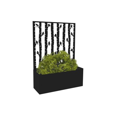 Jardinière en fer avec treillis Motif oiseaux JARDINDECO