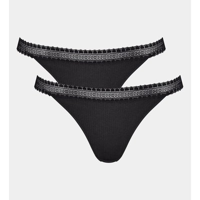 Lot de 2  tangas en modal Go Ribbed SLOGGI