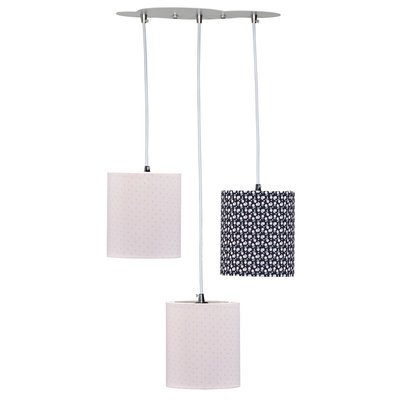 Suspension lumineuse trio plafonnier en coton multicolore SAUTHON