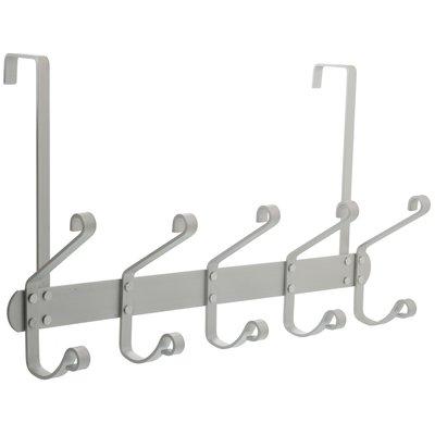 Portemanteau de porte en métal chromé 5 crochets WADIGA