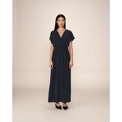 Vestido maxi fluido, com cinto, PAPILLON GRACE & MILA
