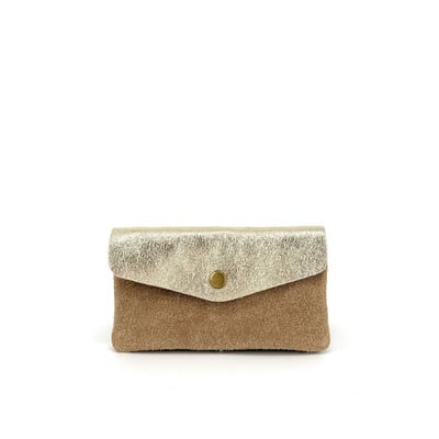 Pochette porte-monnaie en croute de cuir et cuir irisé COMBI OH MY BAG