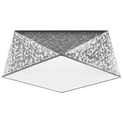 Plafonnier PVC Argent E27 2 Hexa EDEN