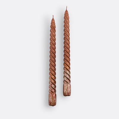 Set of 2 Caspar Glitter Twist Dinner Candles LA REDOUTE INTERIEURS
