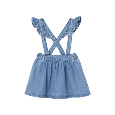 Jupe en denim à bretelles VERTBAUDET