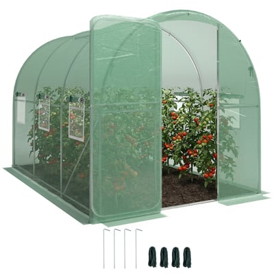Serre en tunnel PE Vert OUTSUNNY