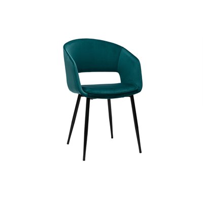 Chaise design en velours pieds métal PRISMA MILIBOO