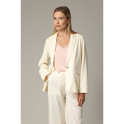 Veste droite en lin et coton avec col tailleur et fermeture boutonnée DAWN DEELUXE