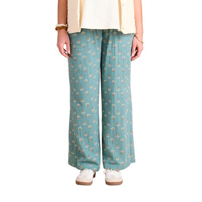 Pantalon large de grossesse en gaze coton imprimé avec bandeau ENVIE DE FRAISE