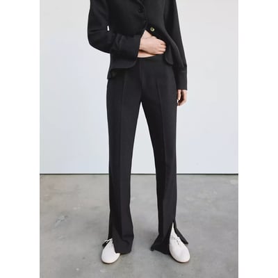 Pantalon ajusté avec fente sur le bas MANGO