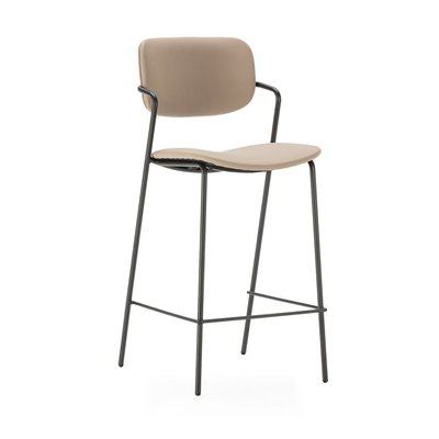 Lot de 2 tabourets de bar en simili cuir et métal H67cm - Velura DRAWER