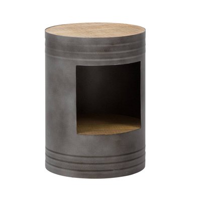 Table de chevet en métal gris  LOCKER MADE IN MEUBLES 