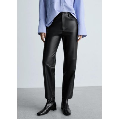 Pantalon droit simili-cuir MANGO