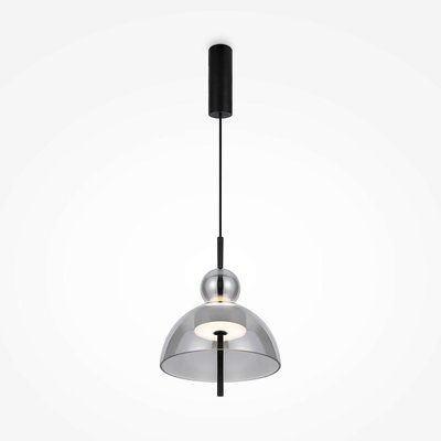 Suspension LED moderne - verre gris silhouette ronde NORA PIER IMPORT