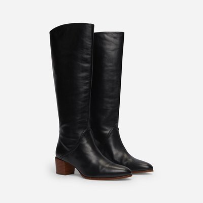 Smooth Leather Calf Boots with Block Heel VANESSA BRUNO