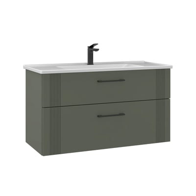 Meuble suspendu 2 tiroirs + vasque 100 cm ONDIA PIER IMPORT