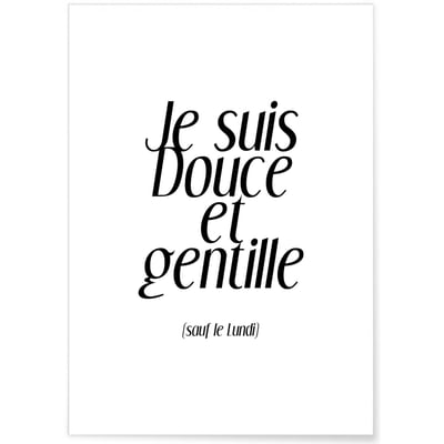 Affiche 'Douce et gentille' L'AFFICHERIE