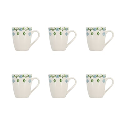 Lot de 6 mugs 36cl en porcelaine, PRIMAVERA NOVASTYL
