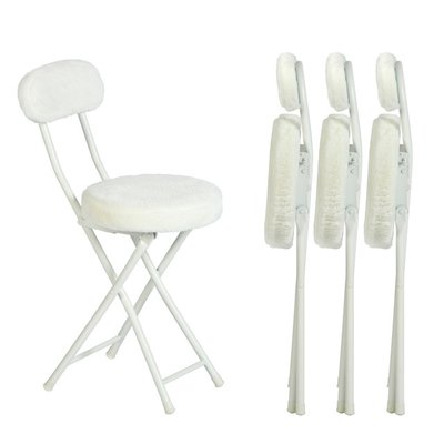 Lot de 4 chaise pliant en imitation fourrure,Ernst plush MEUBLES COSY
