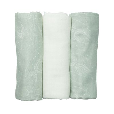 Lot de 3 langes 70x70cm - OEKO-TEX® STANDARD 100 - vert d'eau TROIS KILOS SEPT