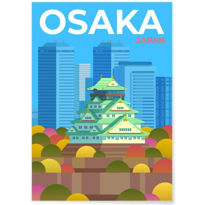Affiche ville Osaka L'AFFICHERIE