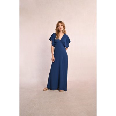 Robe longue manches courtes col plongeant MOLLY BRACKEN