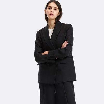 Blazer croisé coupe ample en lin  LA REDOUTE COLLECTIONS