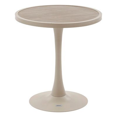 Table de jardin bistro ronde en aluminium effet bois 2 places OVIALON HESPERIDE