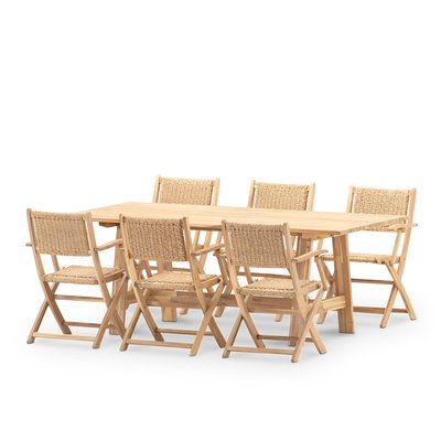 Salon de jardin, 6 chaises, JAVA L. & SERENA DEFORA HOME