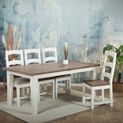 Table extensible bois blanc recyclé FSC 140/180 BRISTOL PIER IMPORT