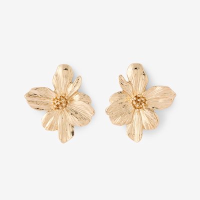 Boucles d'oreilles fleurs en métal doré BALABOOSTE