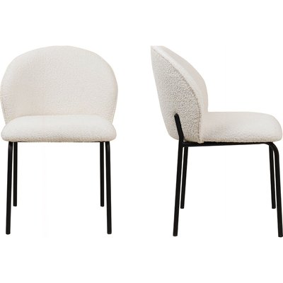 Lot de 2 chaises de salle à manger en tissu bouclette - NOE HOMIFAB
