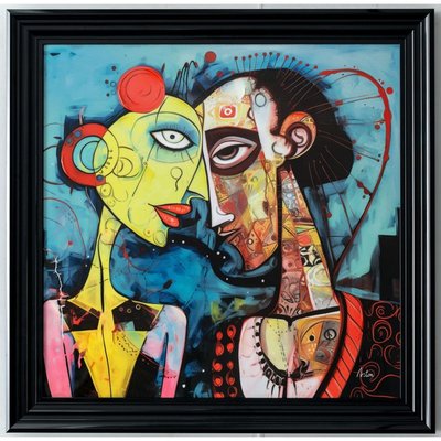 Tableau cadre en bois ABSTRACT LOVERS NOVATREND