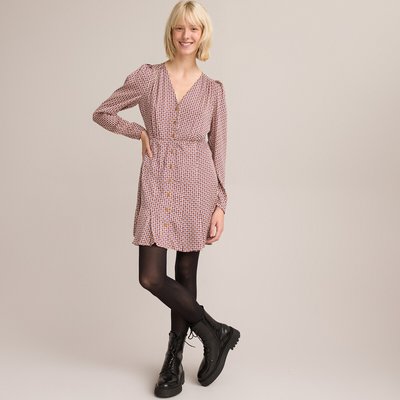 Robe courte imprimée, manches longues LA REDOUTE COLLECTIONS